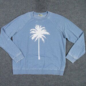 Show Me Your Mumu Sweatshirt Womens M Blue Long Sleeve Pullover Palm Tree